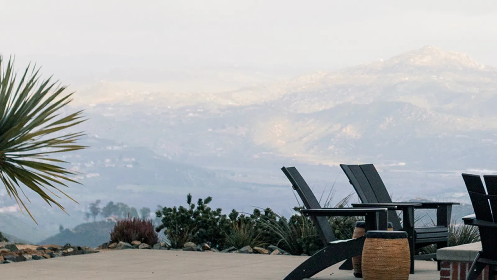a table and chairs outside