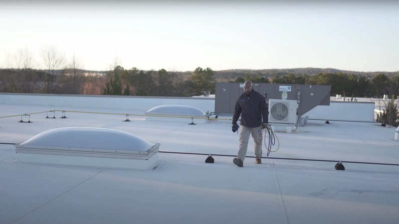 a person walking on a runway