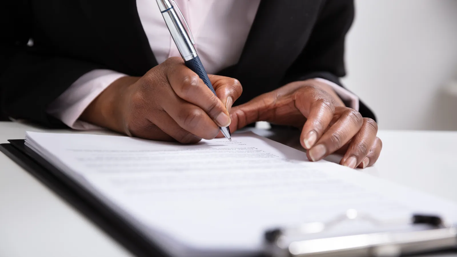 Filling out free divorce forms.