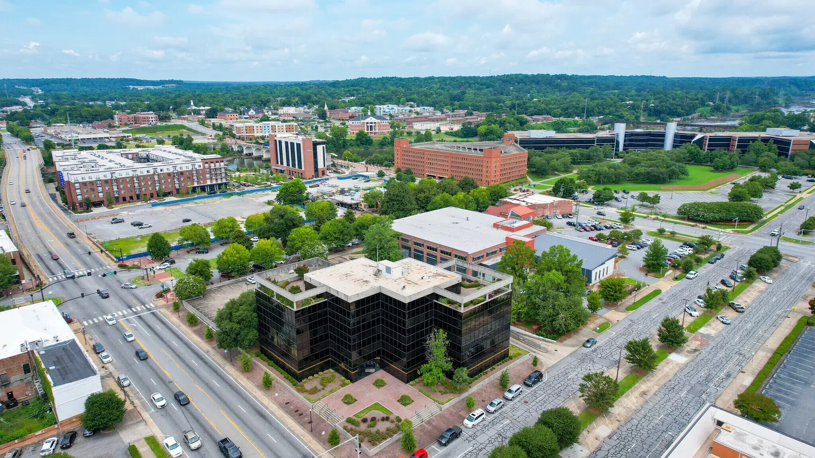 Aerial view of Meriwether & Tharp's Columbus, Georgia office.