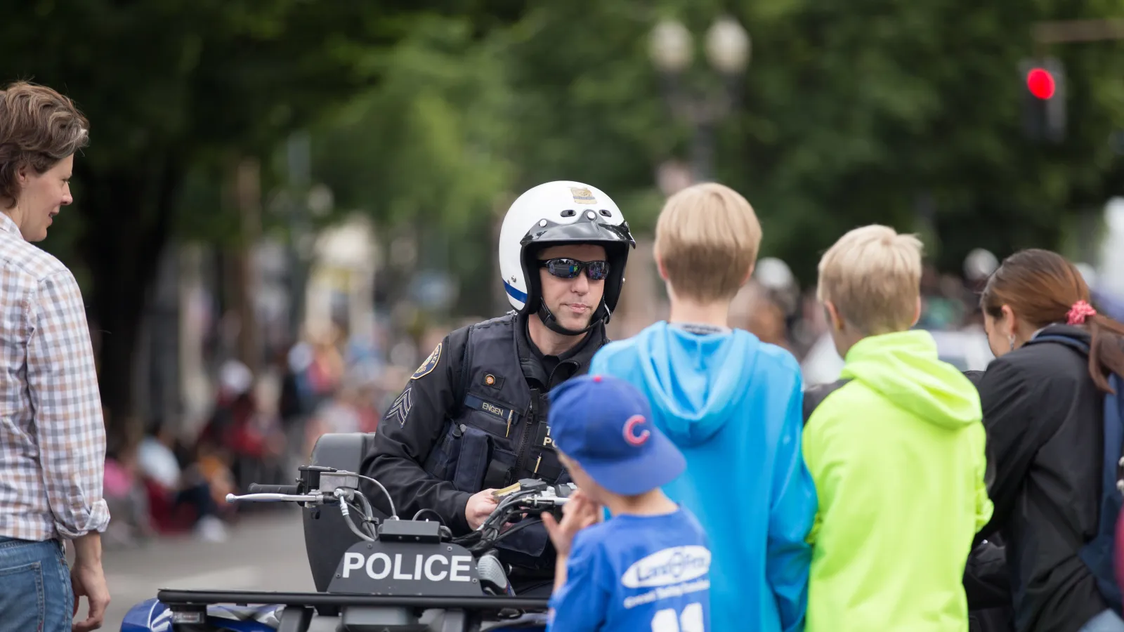 a police officer on a motorcycle