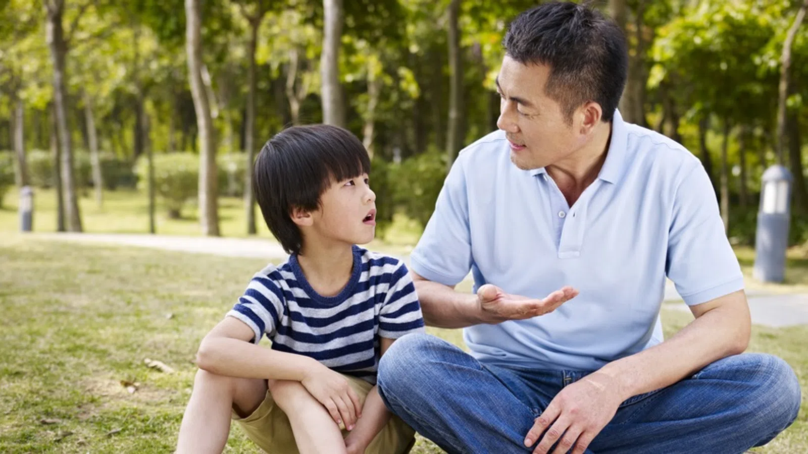 A parent talking to their child about divorce