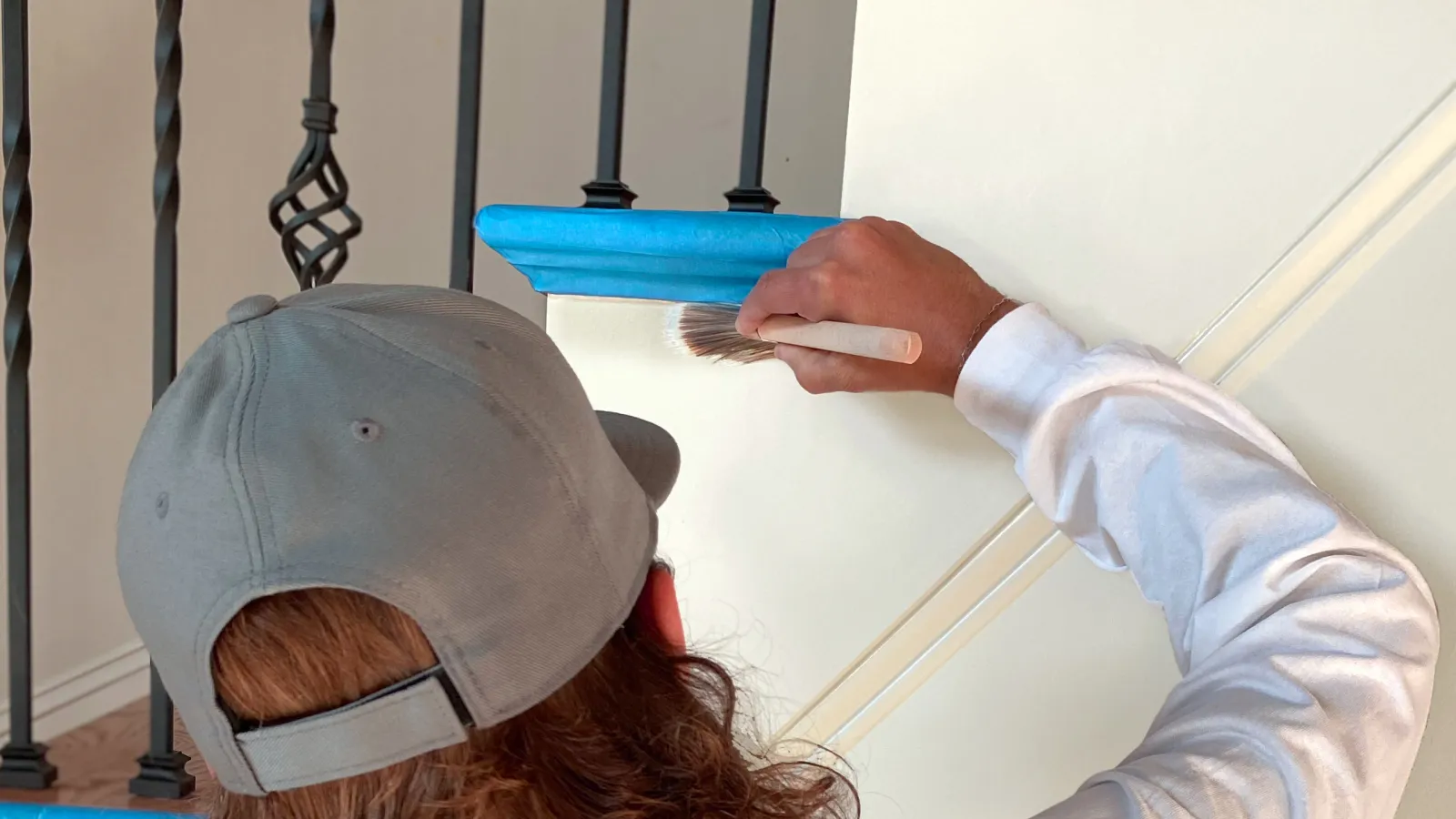 a person getting the hair done