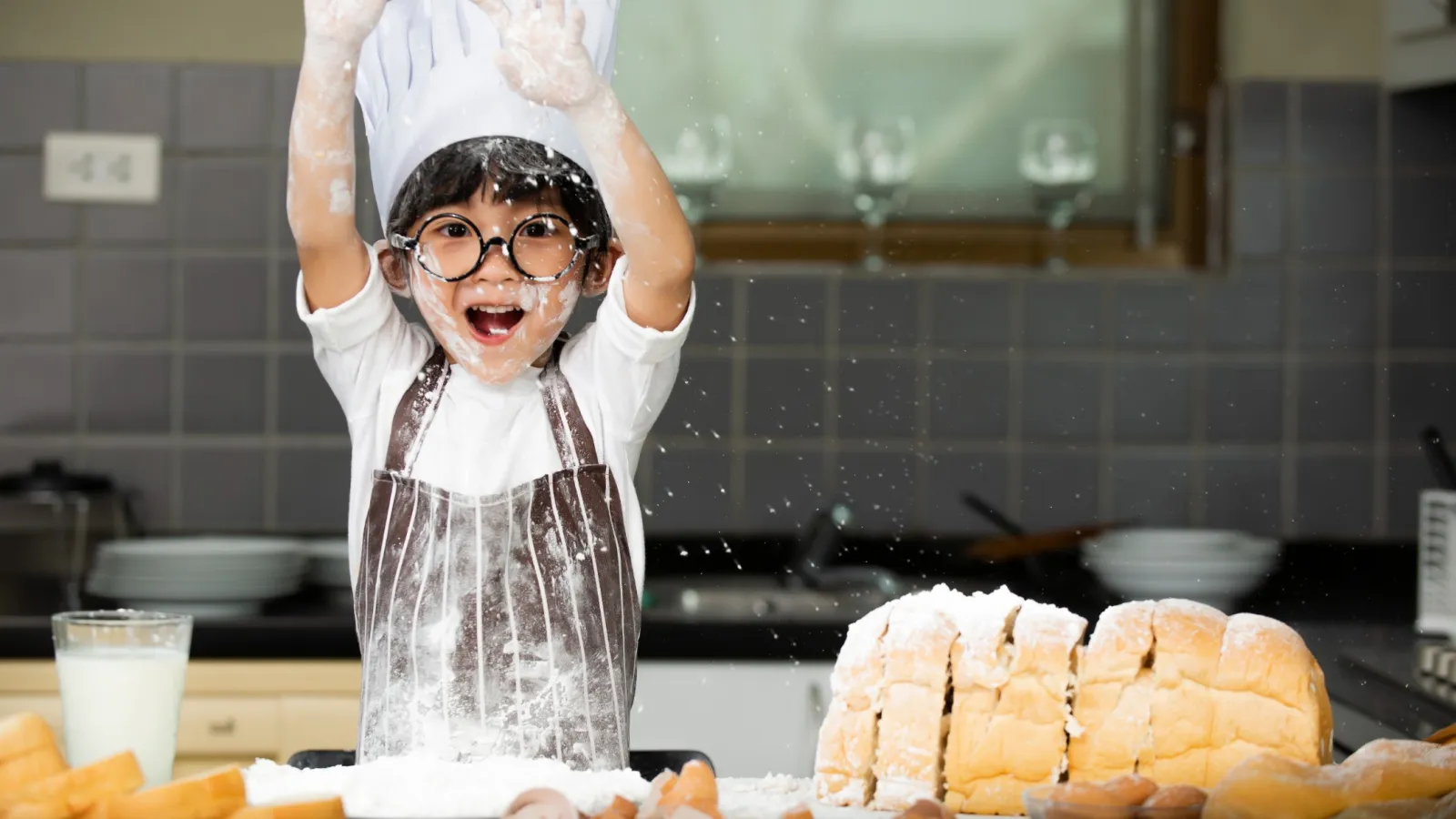 little boy cooking