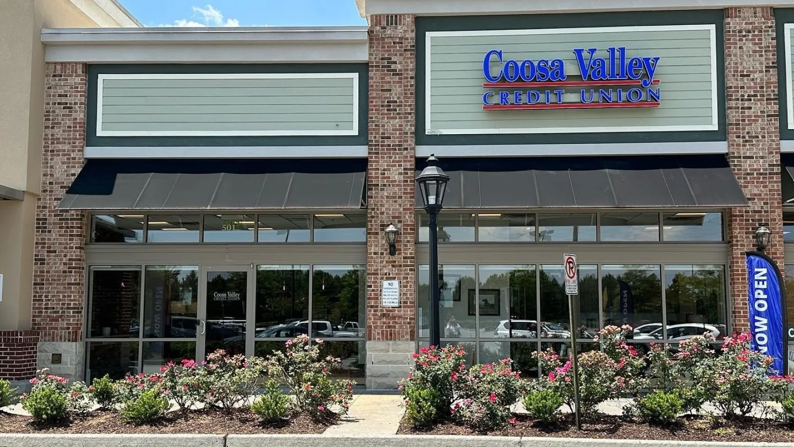 a building with a sign on it