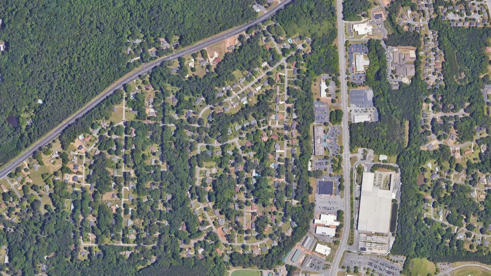 an aerial view of Westgate neighborhood, West Cobb, and surrounding areas