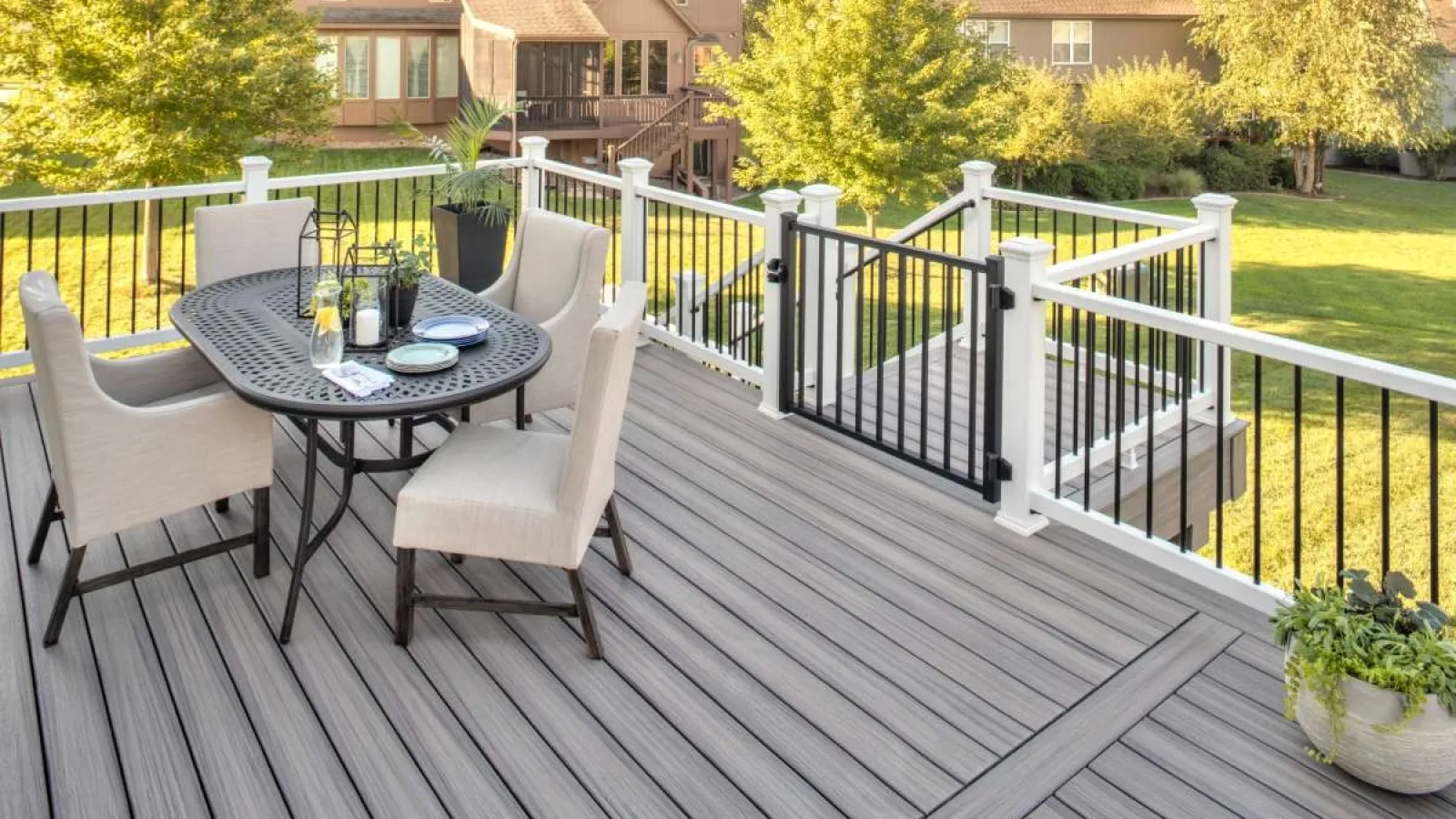 a table and chairs on a deck in Marietta, GA