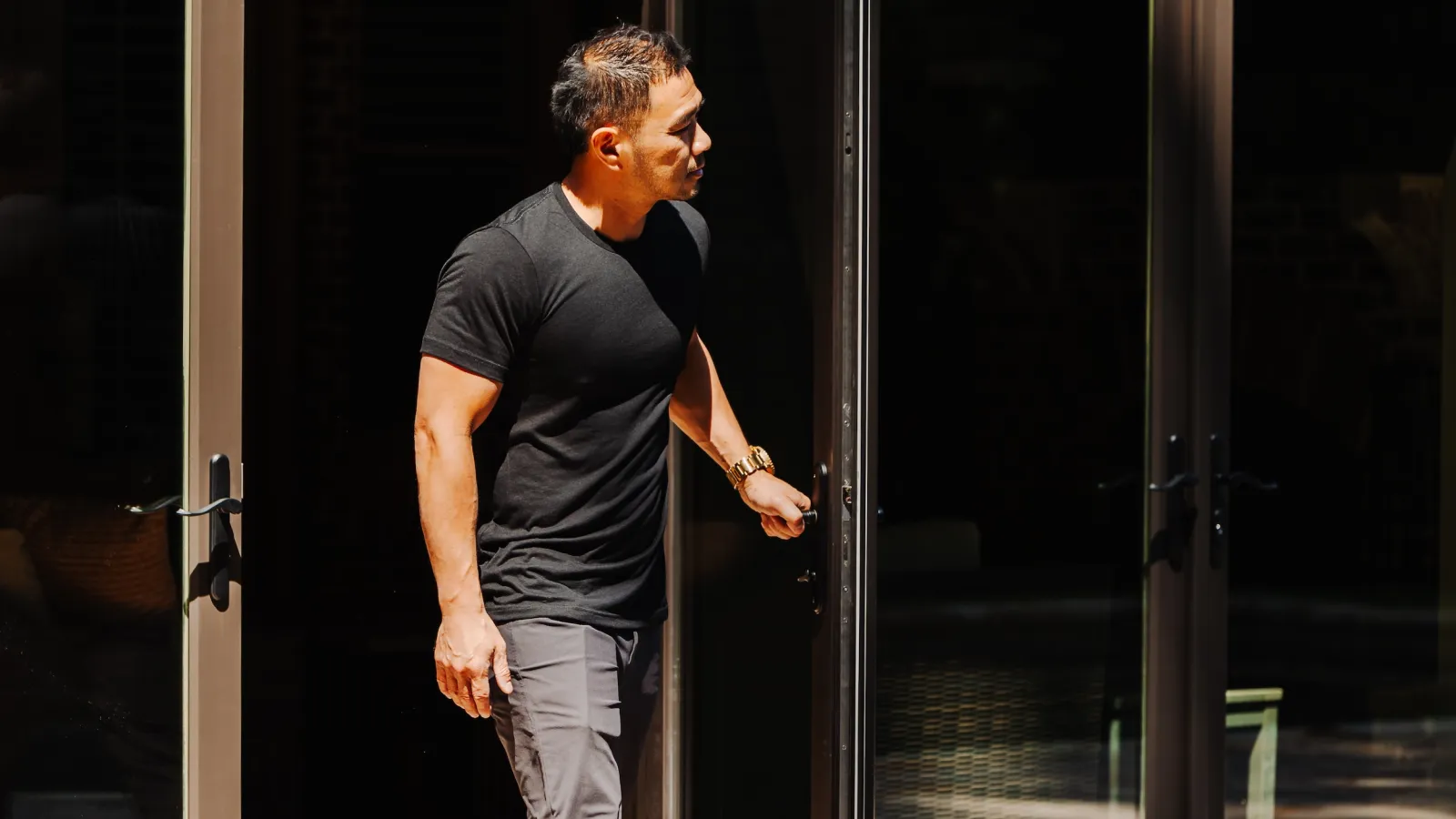 a man standing in a doorway