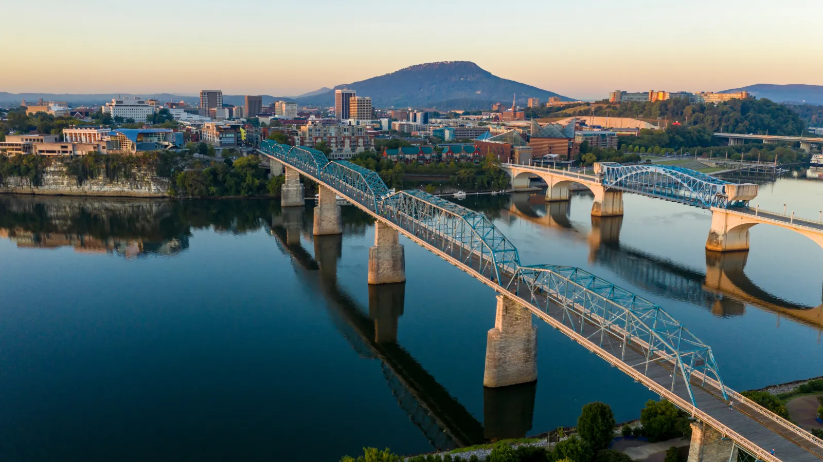 a bridge over a river