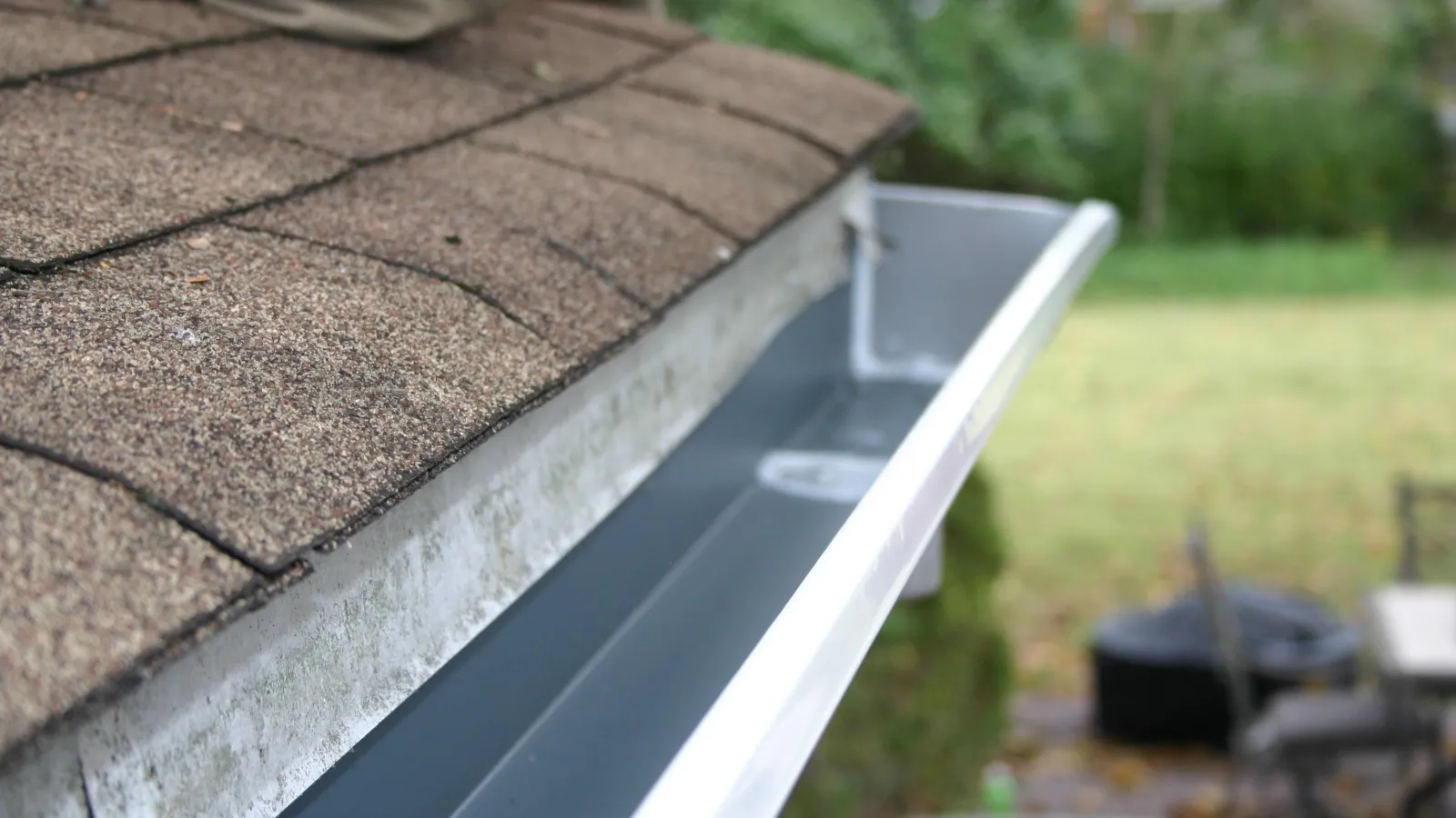 a close-up of a broken roof