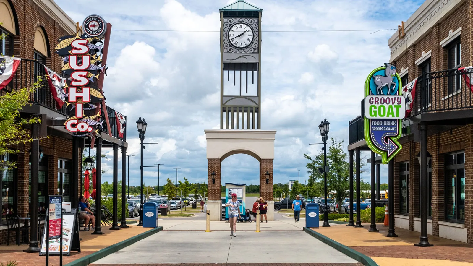 a clock tower in a city