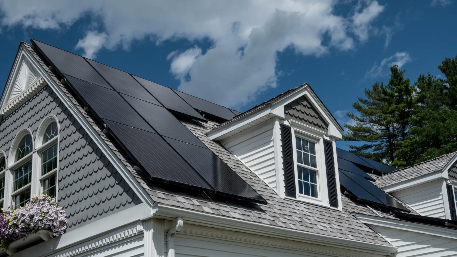 a solar panel on a roof