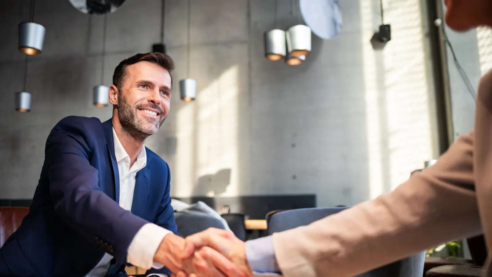 two men shaking hands