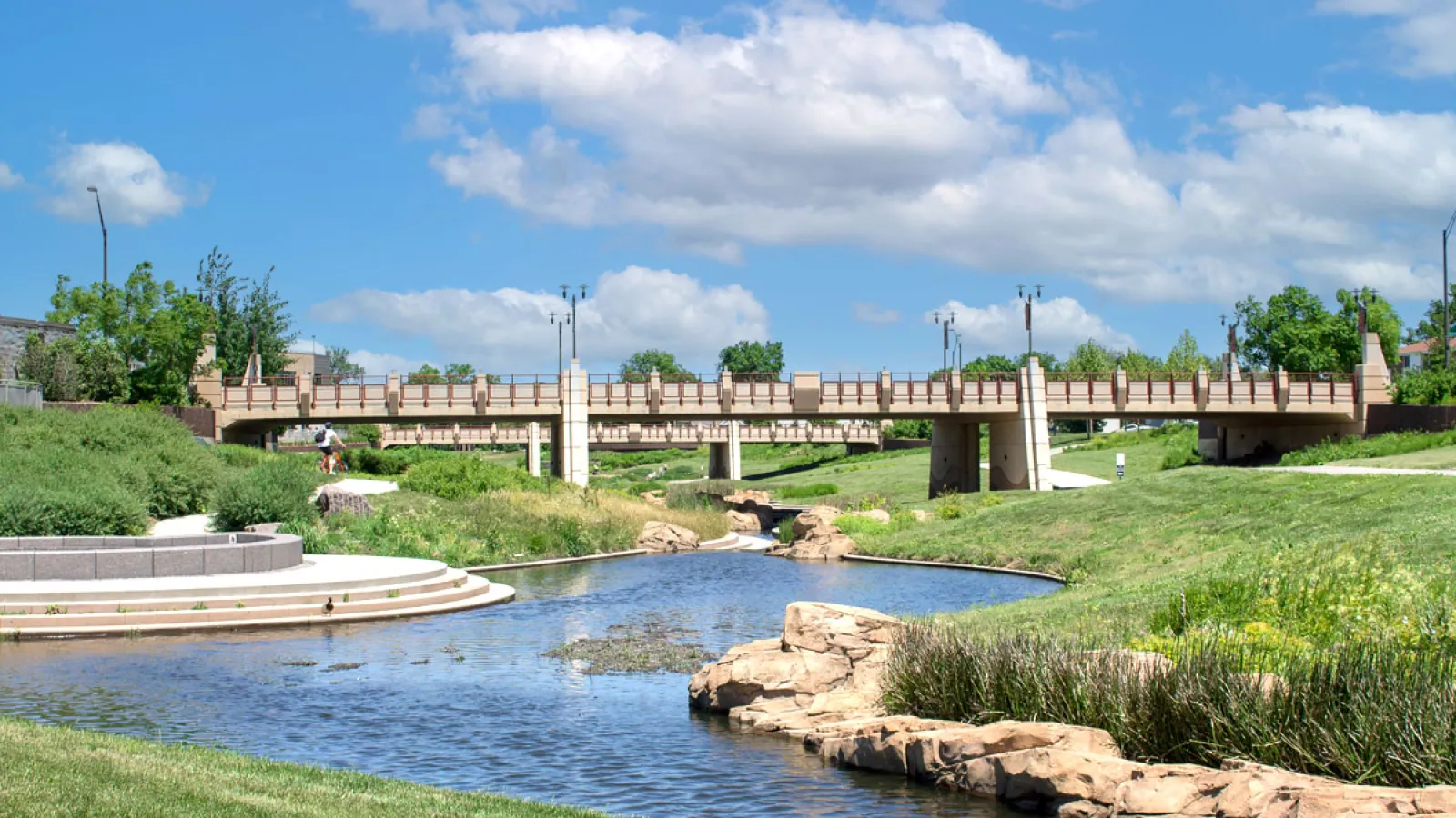 a bridge over a river
