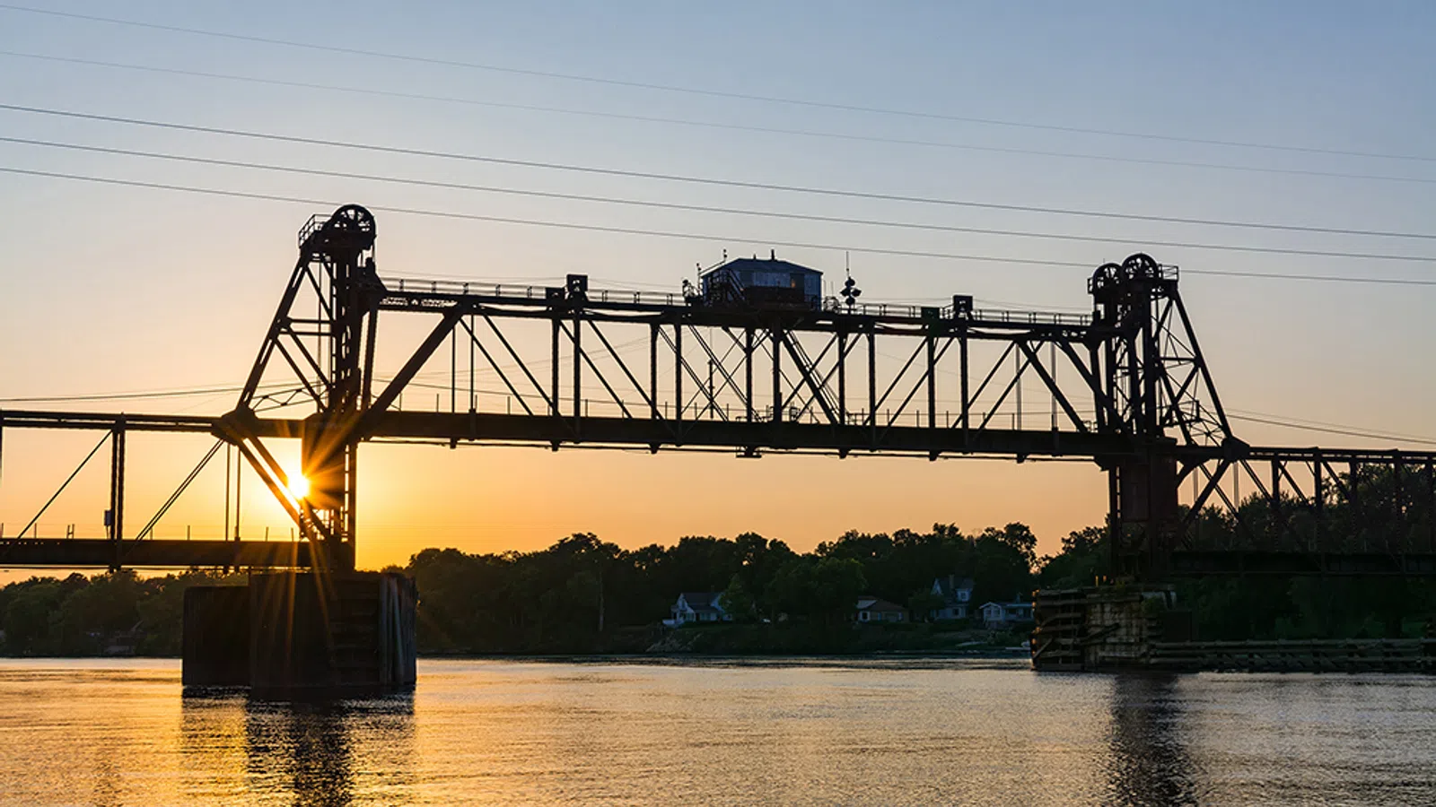a train crossing a bridge