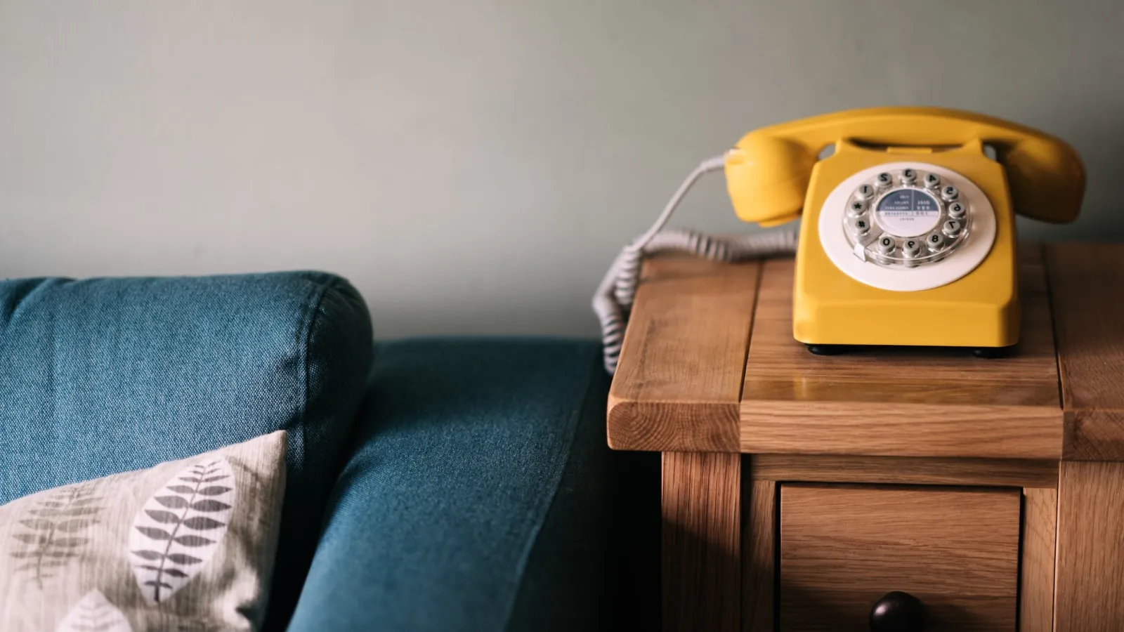 a telephone on a table