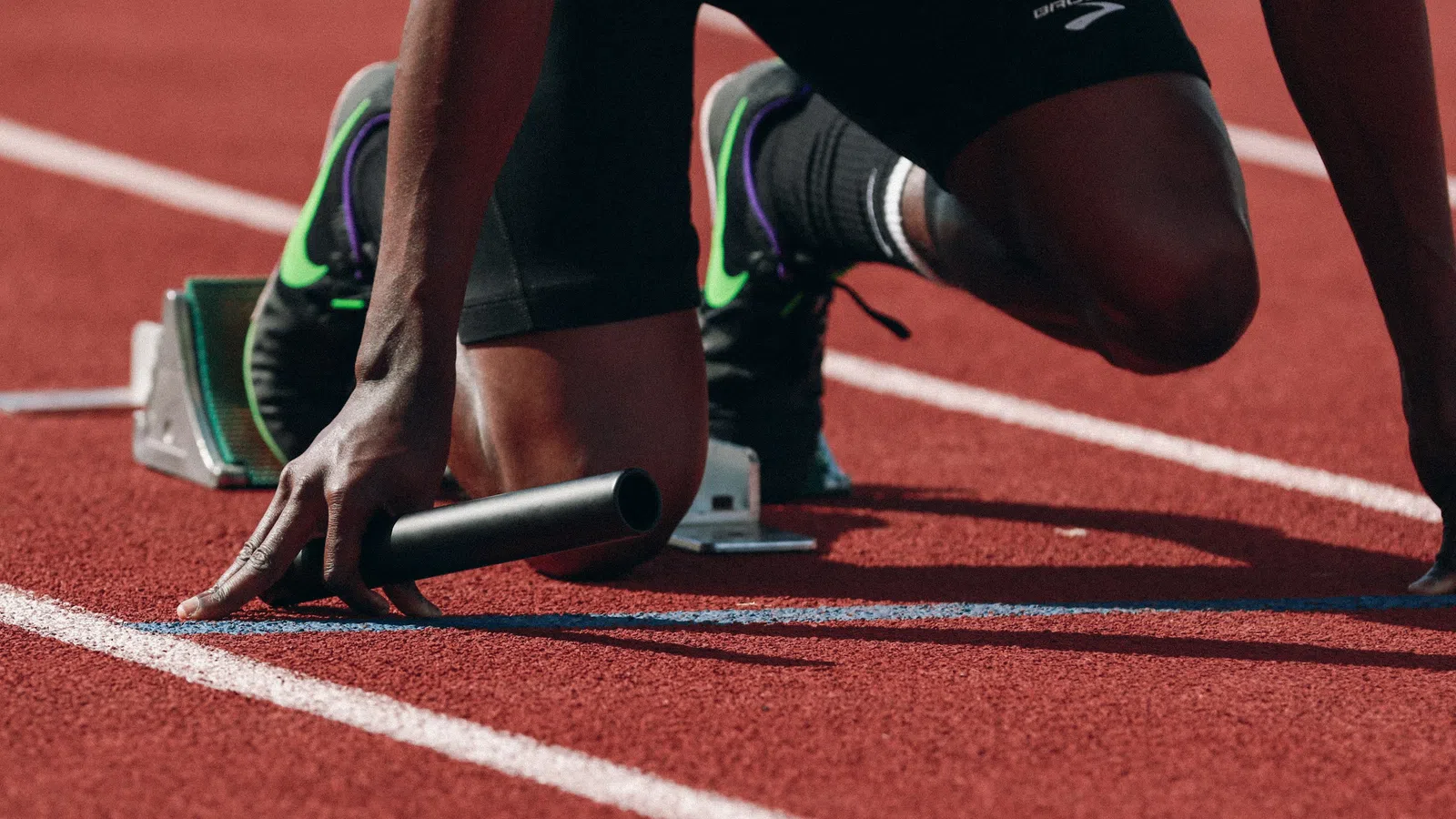 a person running on a track