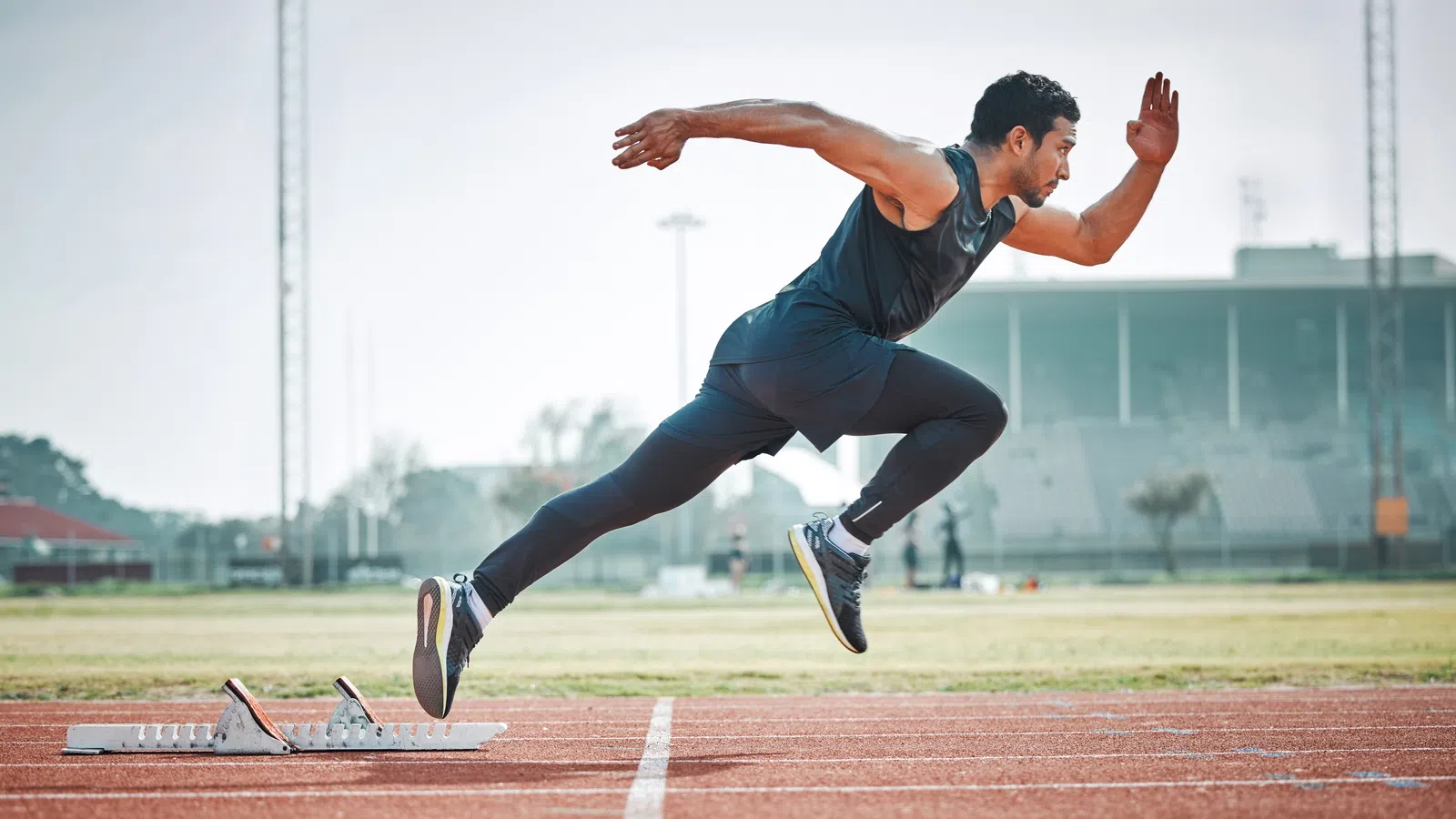 a person running on a track
