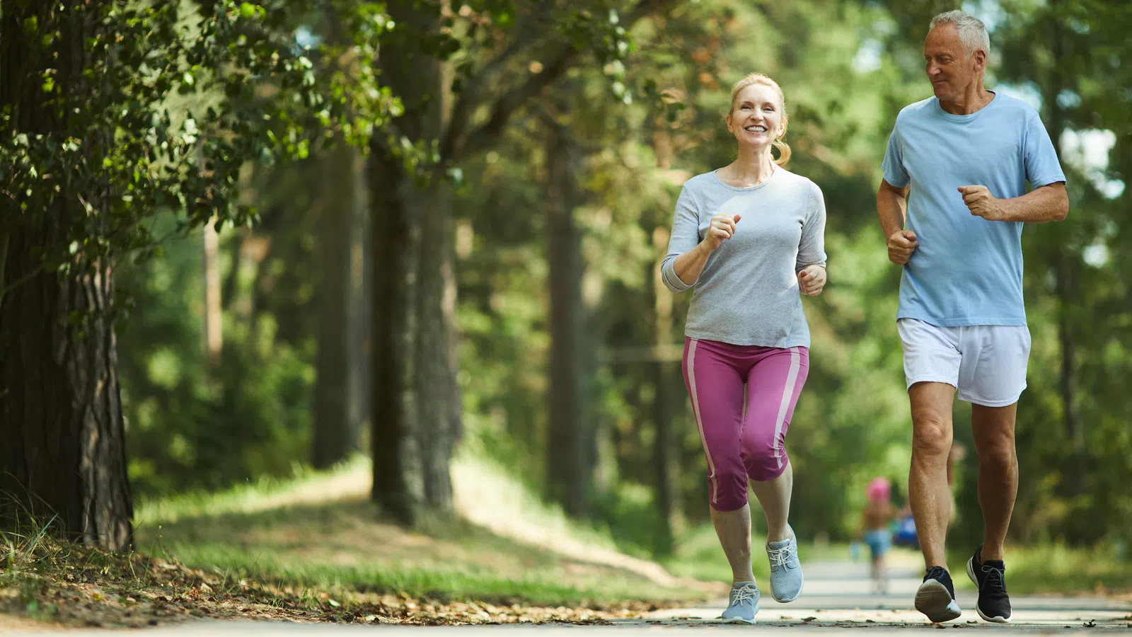a man and a woman jogging