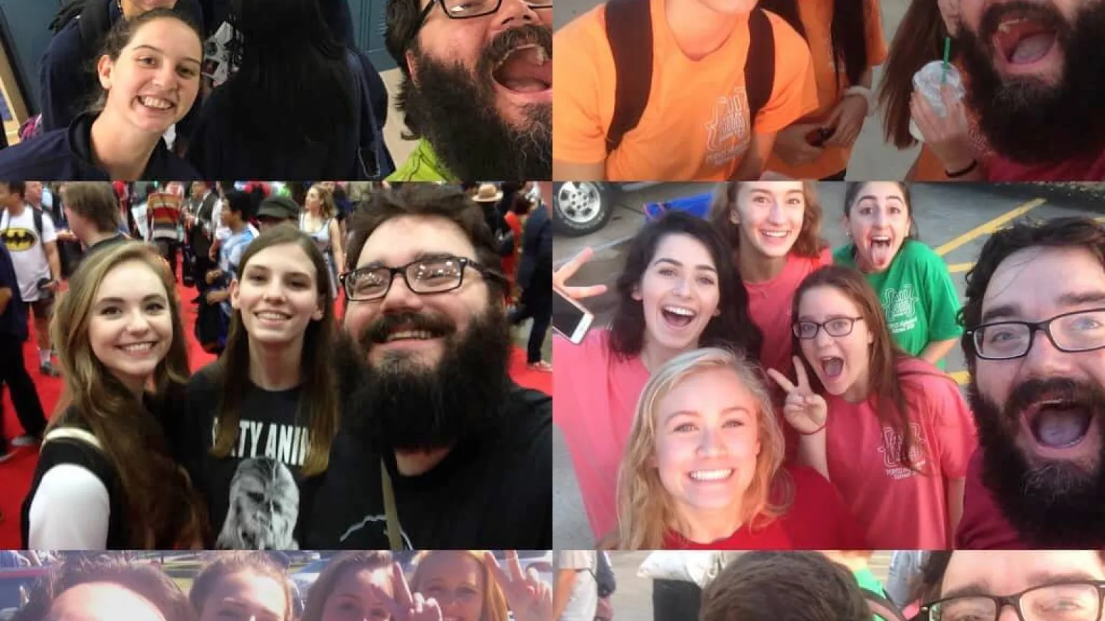 a collage of people