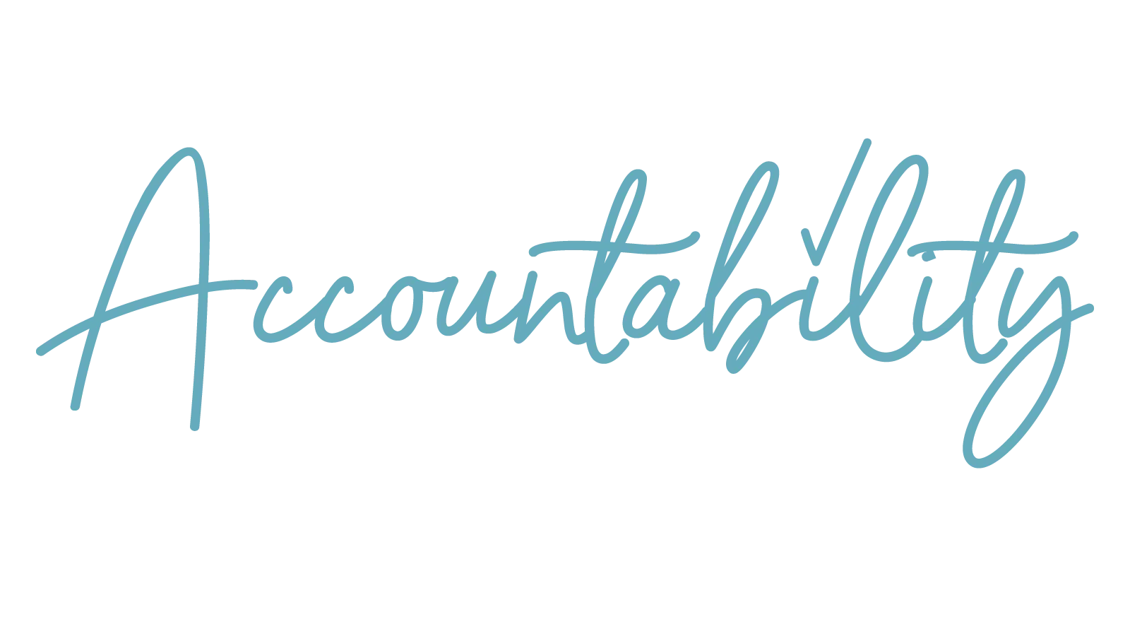 handwriting script of word Accountability