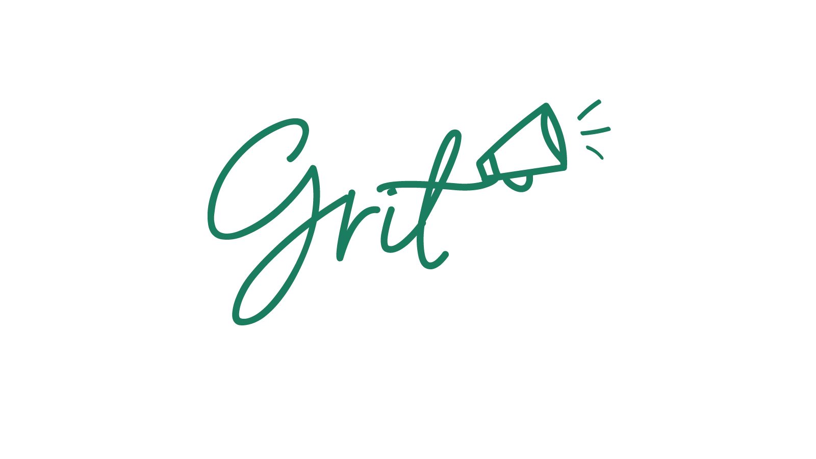 handwriting script of word Grit