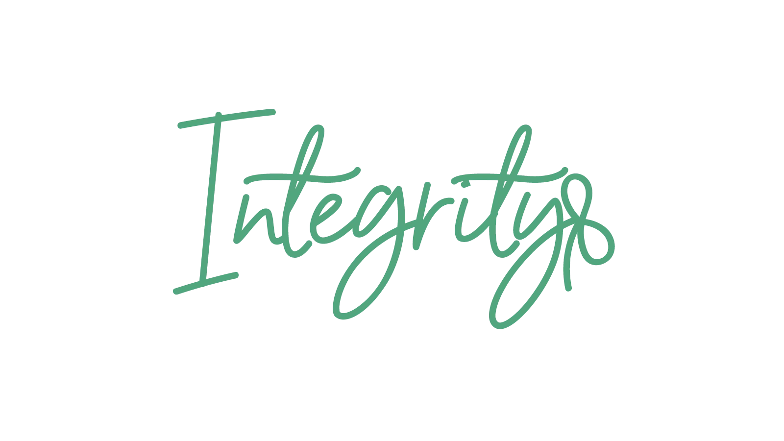 handwriting script of word Integrity