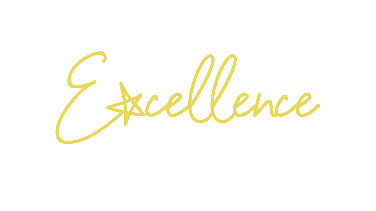 handwriting script of word Excellence