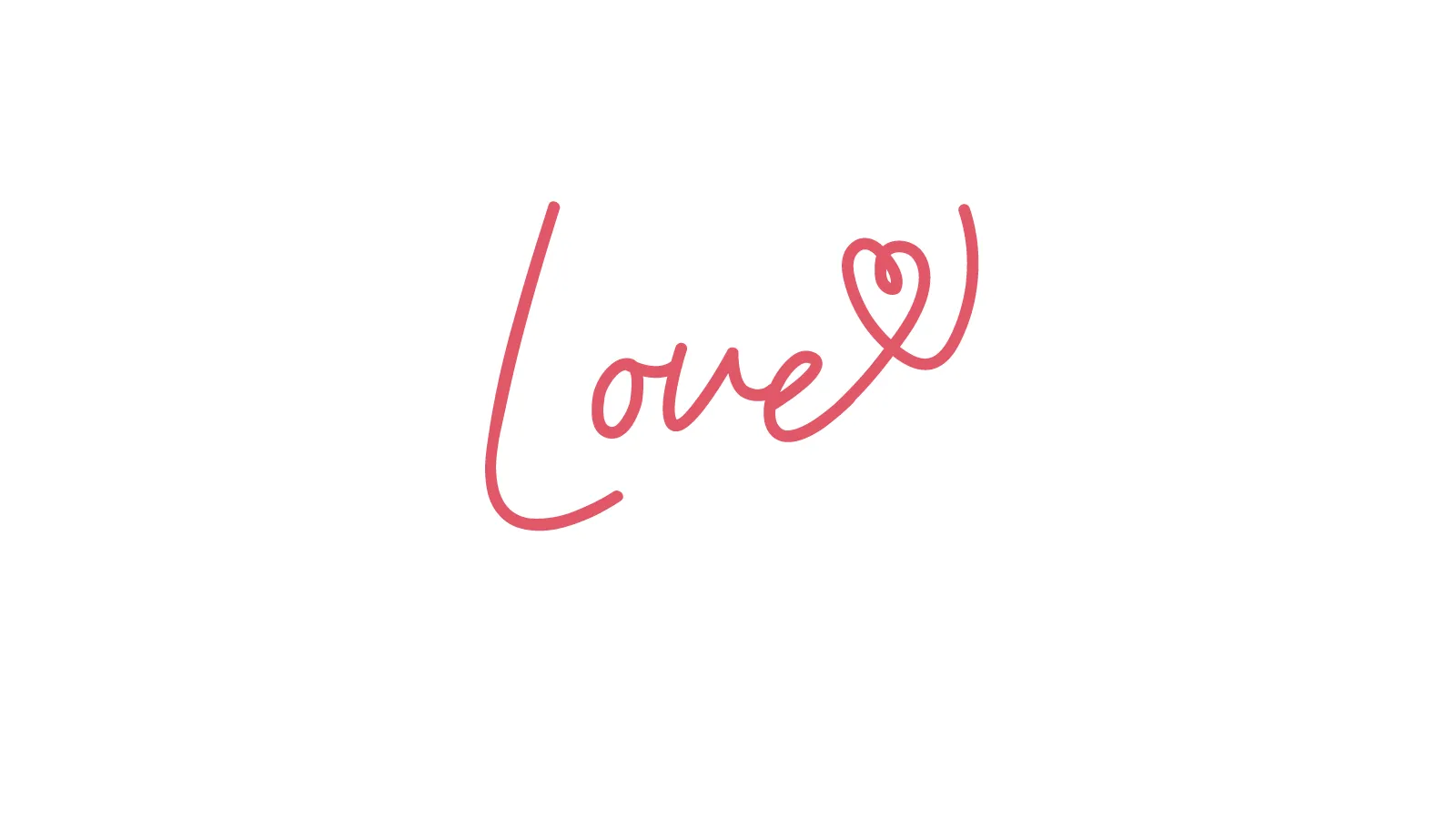 handwriting script of word Love