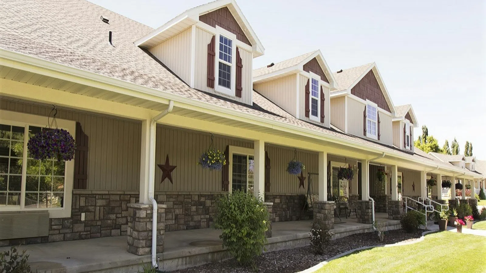a house with a large front yard