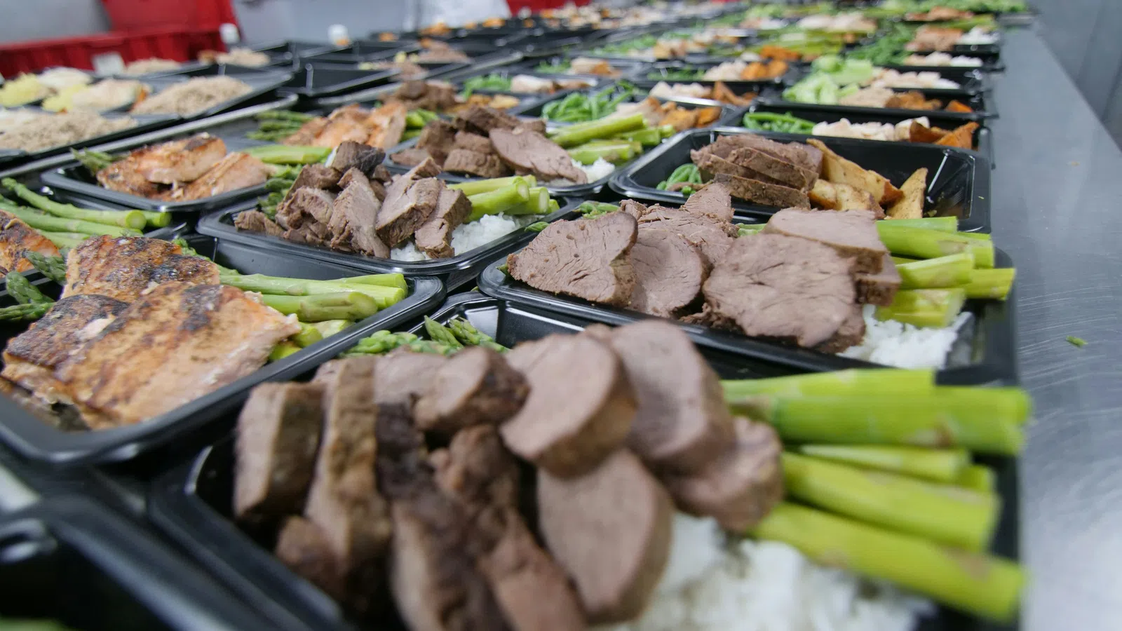 a group of food on a grill
