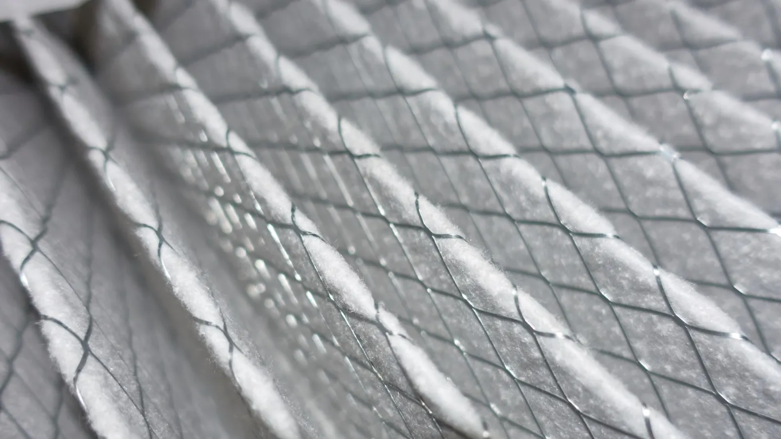 Close-up of a pleated air filter