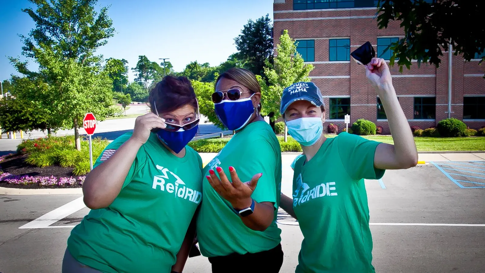 a group of people wearing masks