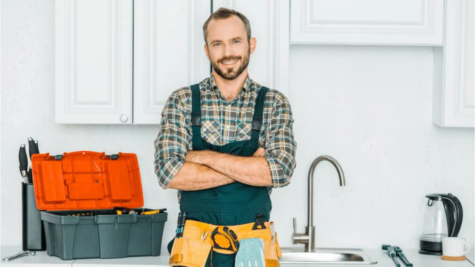 a man standing in a kitchen