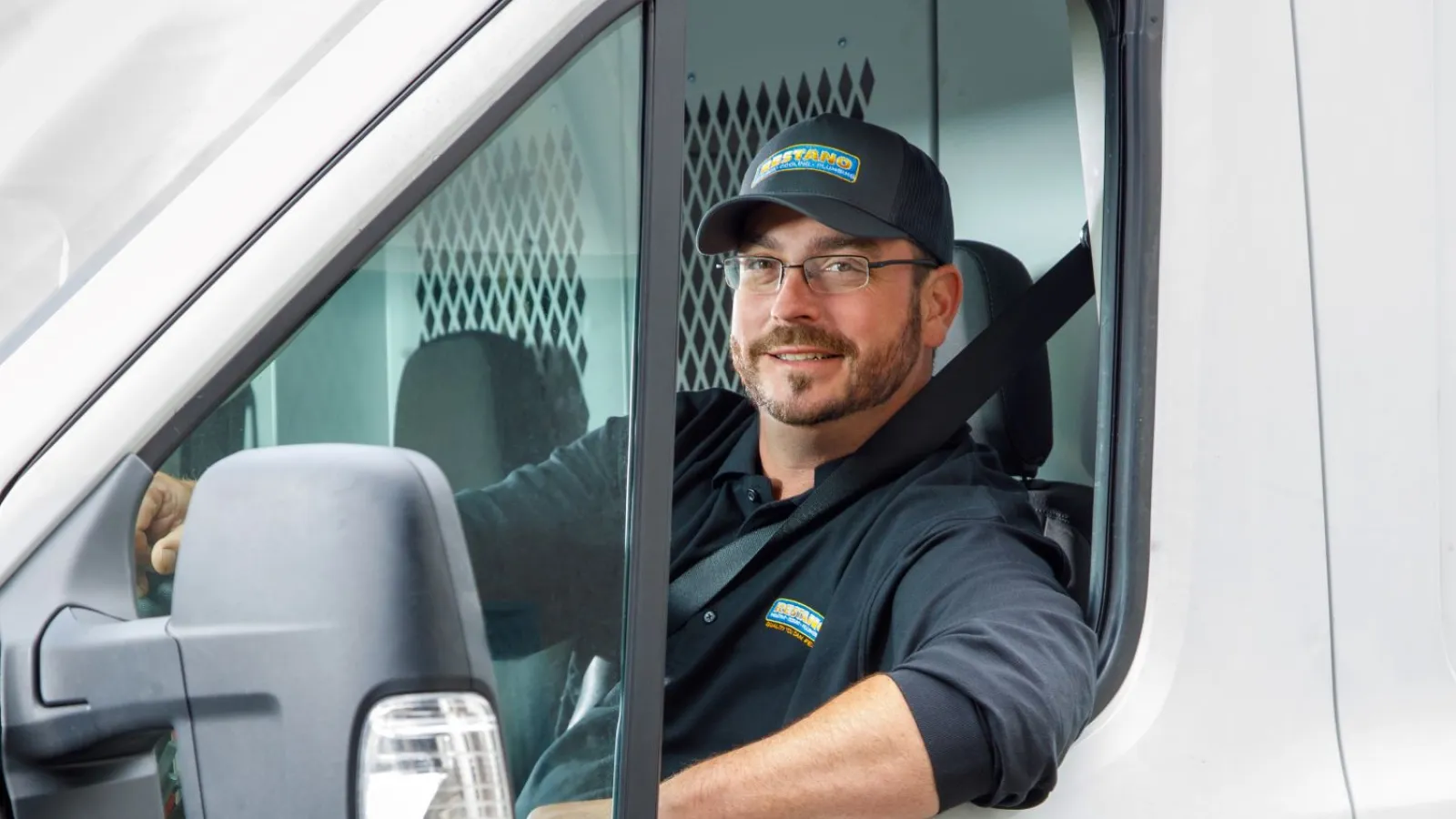 a man in a police car