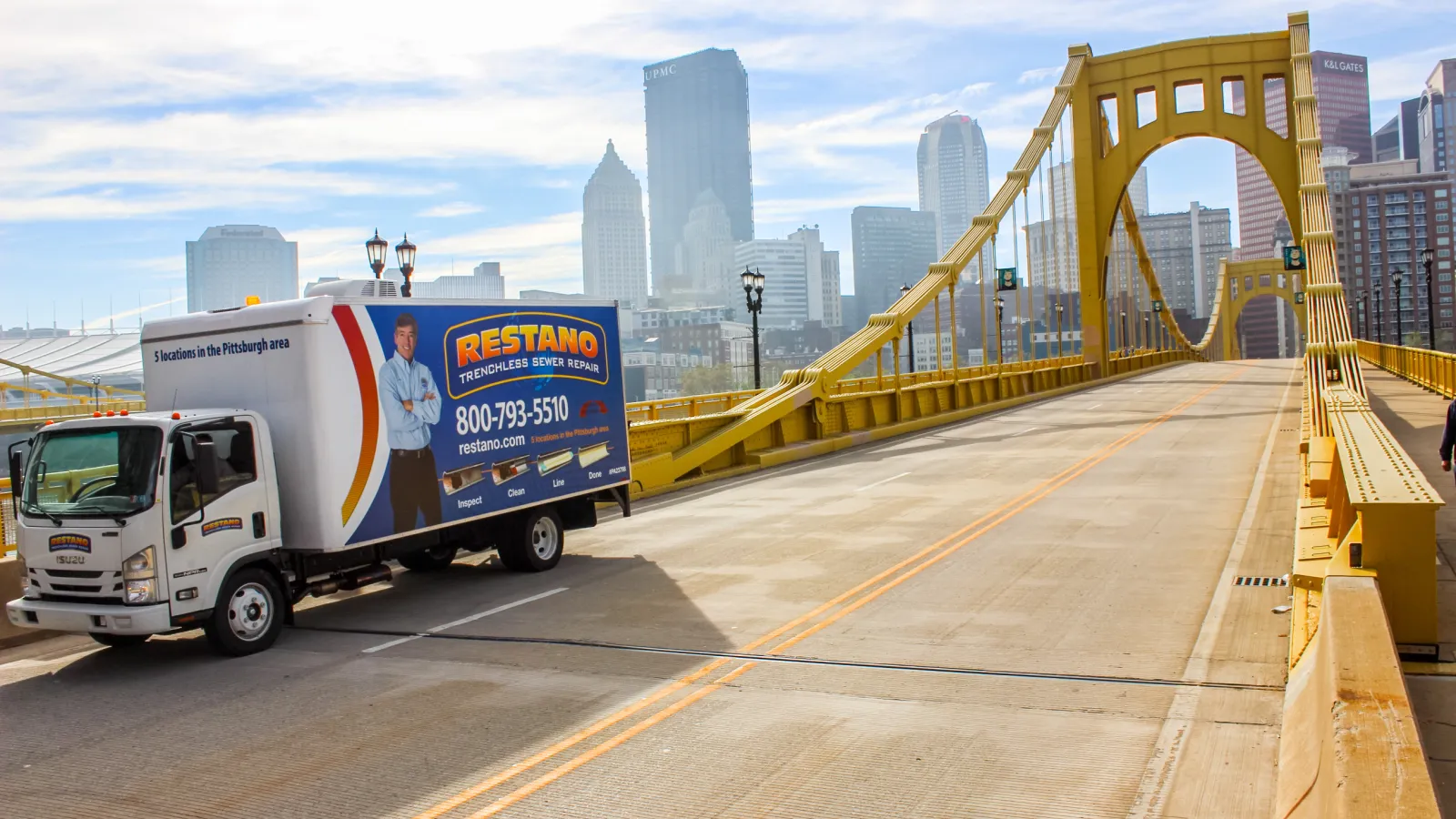 a truck on a bridge