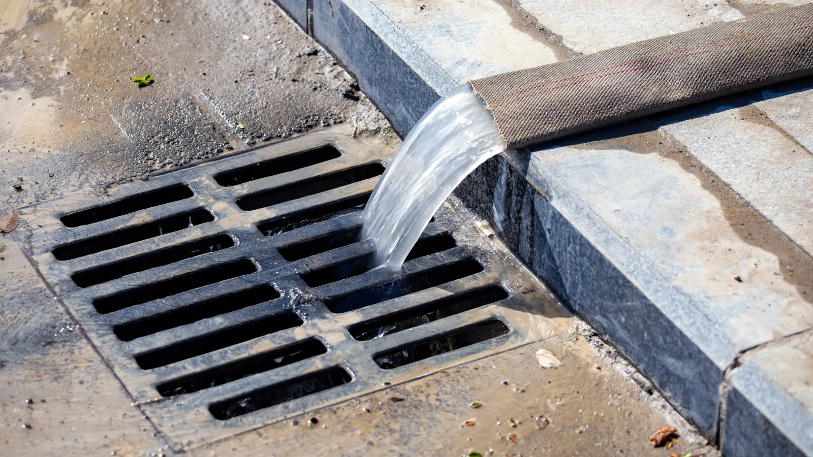 a drain in the ground