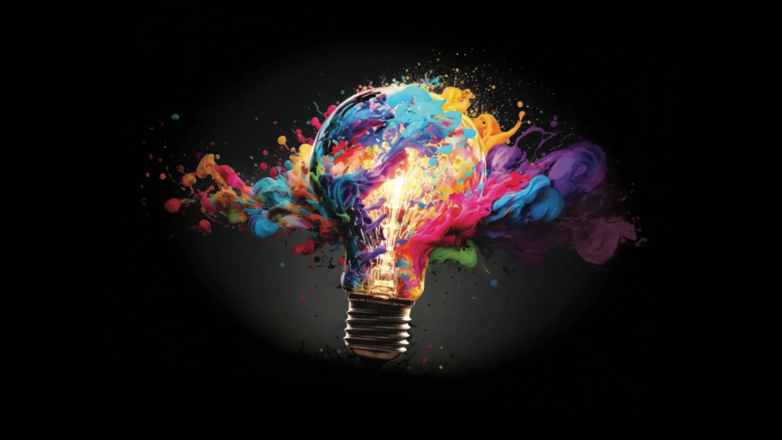 a light bulb with colorful lights
