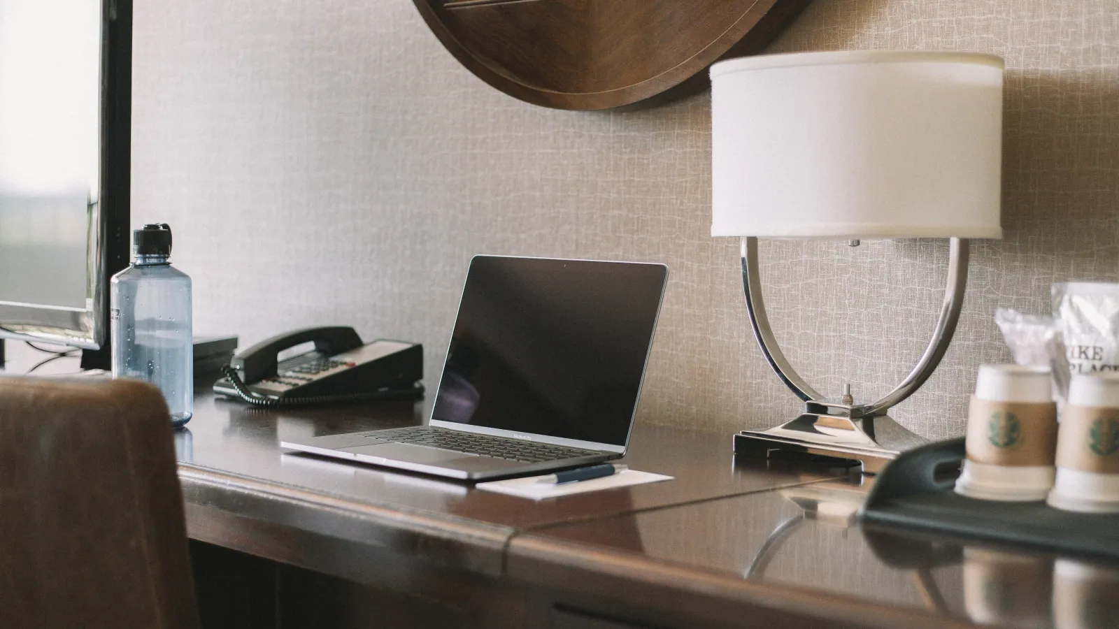 a laptop on a desk