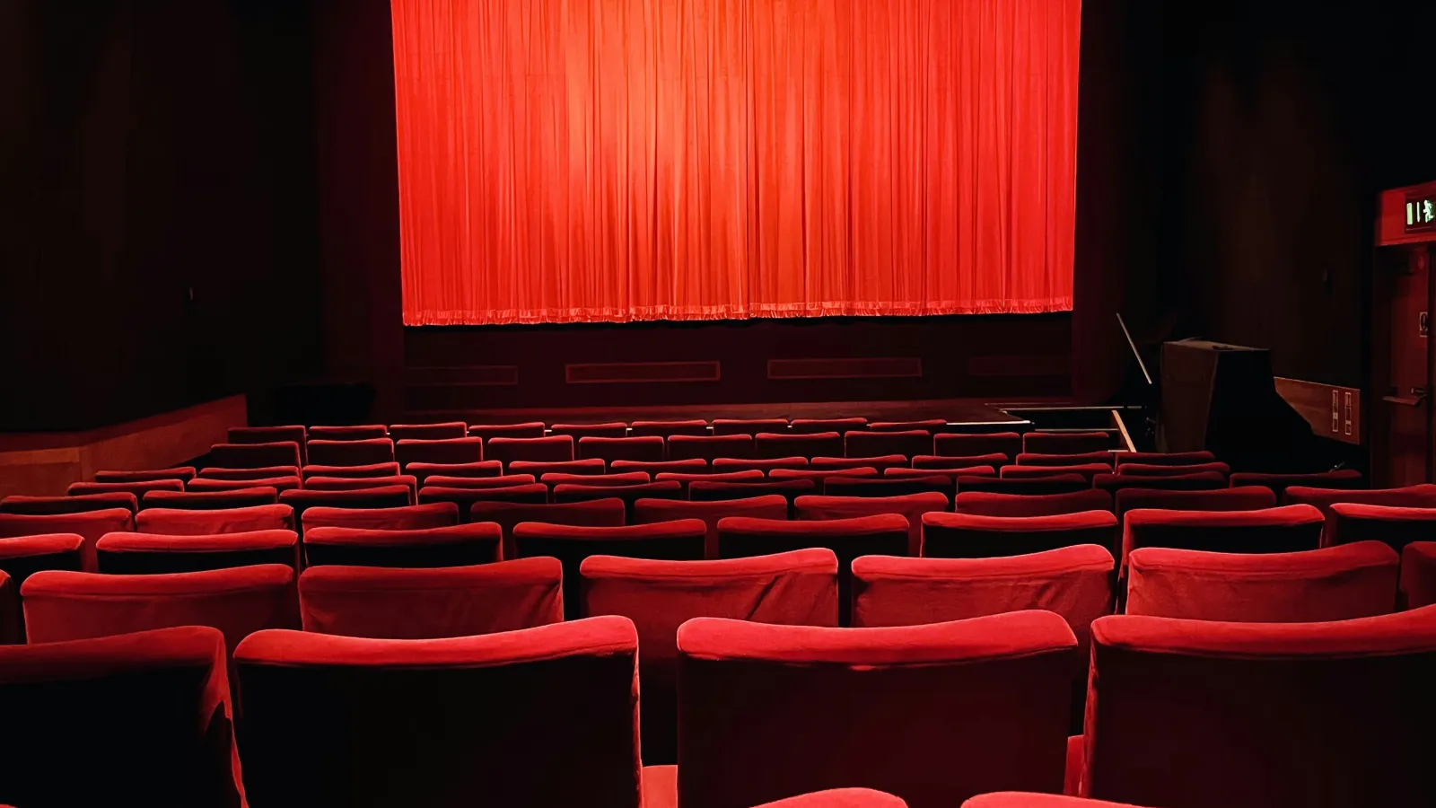 a theater with red seats