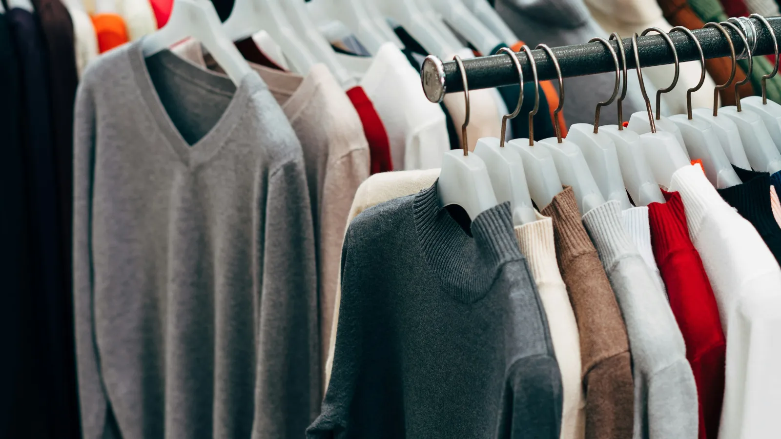 a rack of clothes