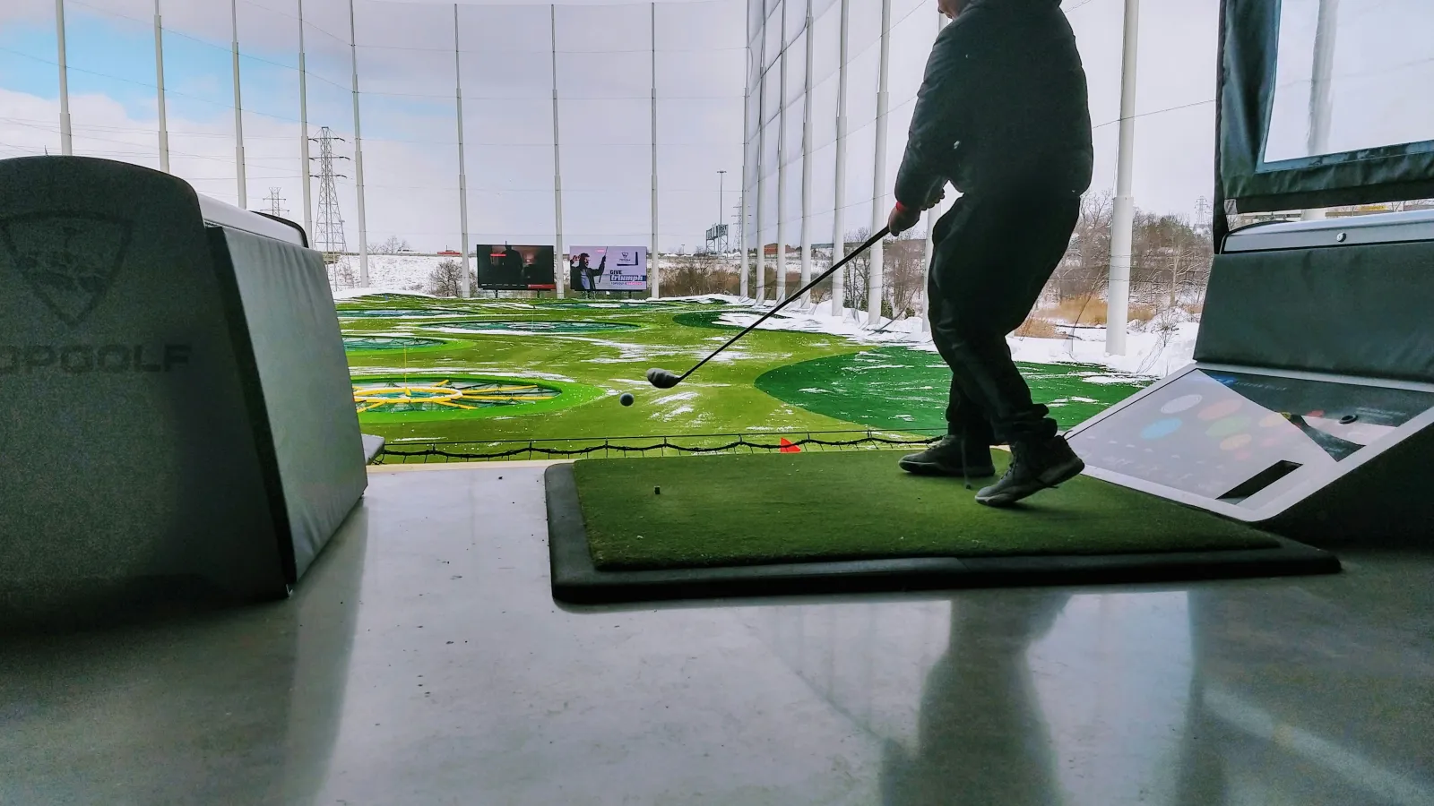 a person playing golf