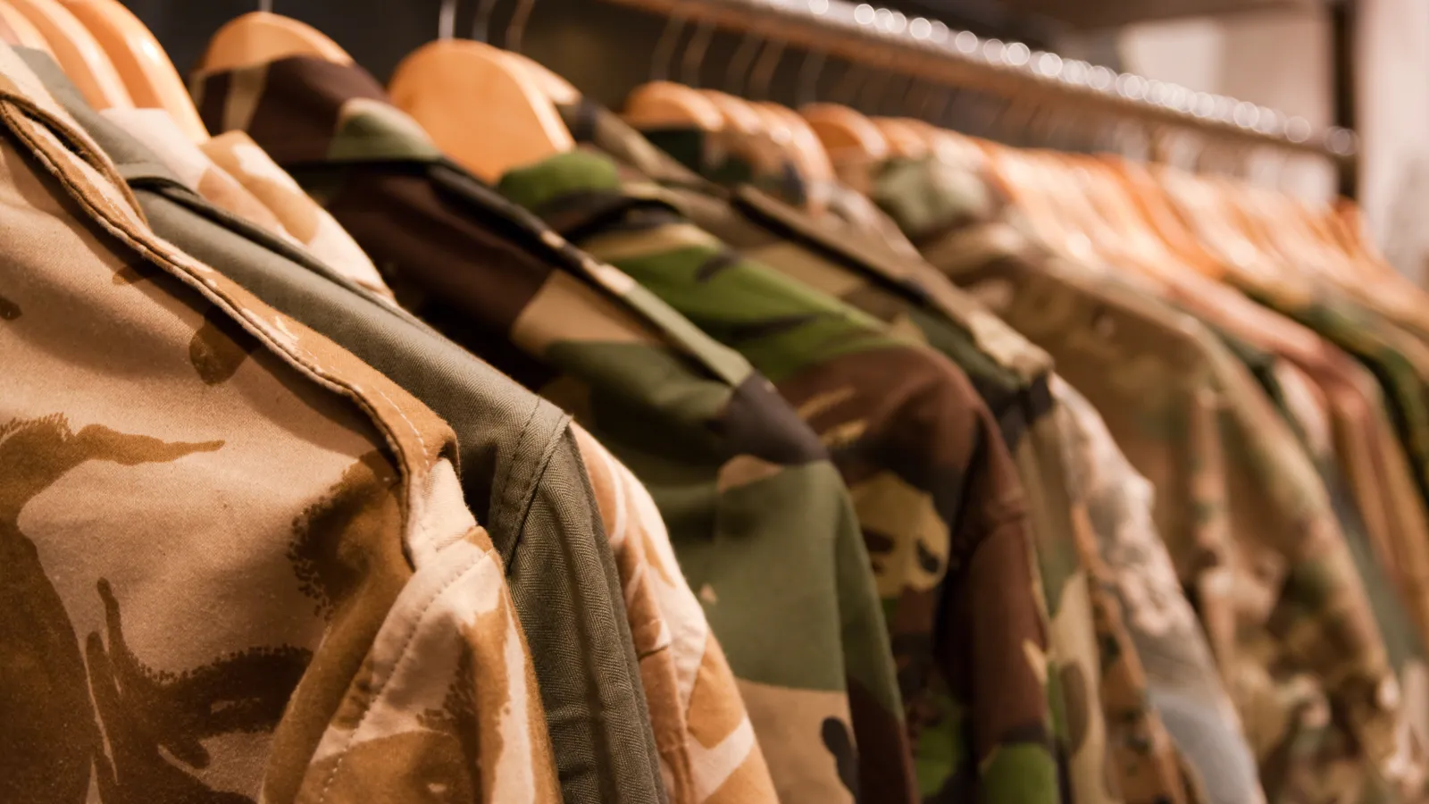 a pile of military uniforms