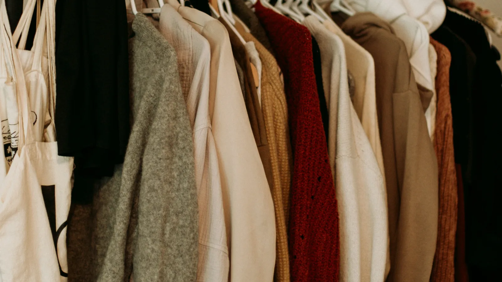 a rack of clothes