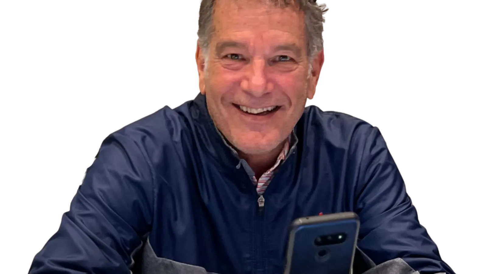 a man holding a tablet