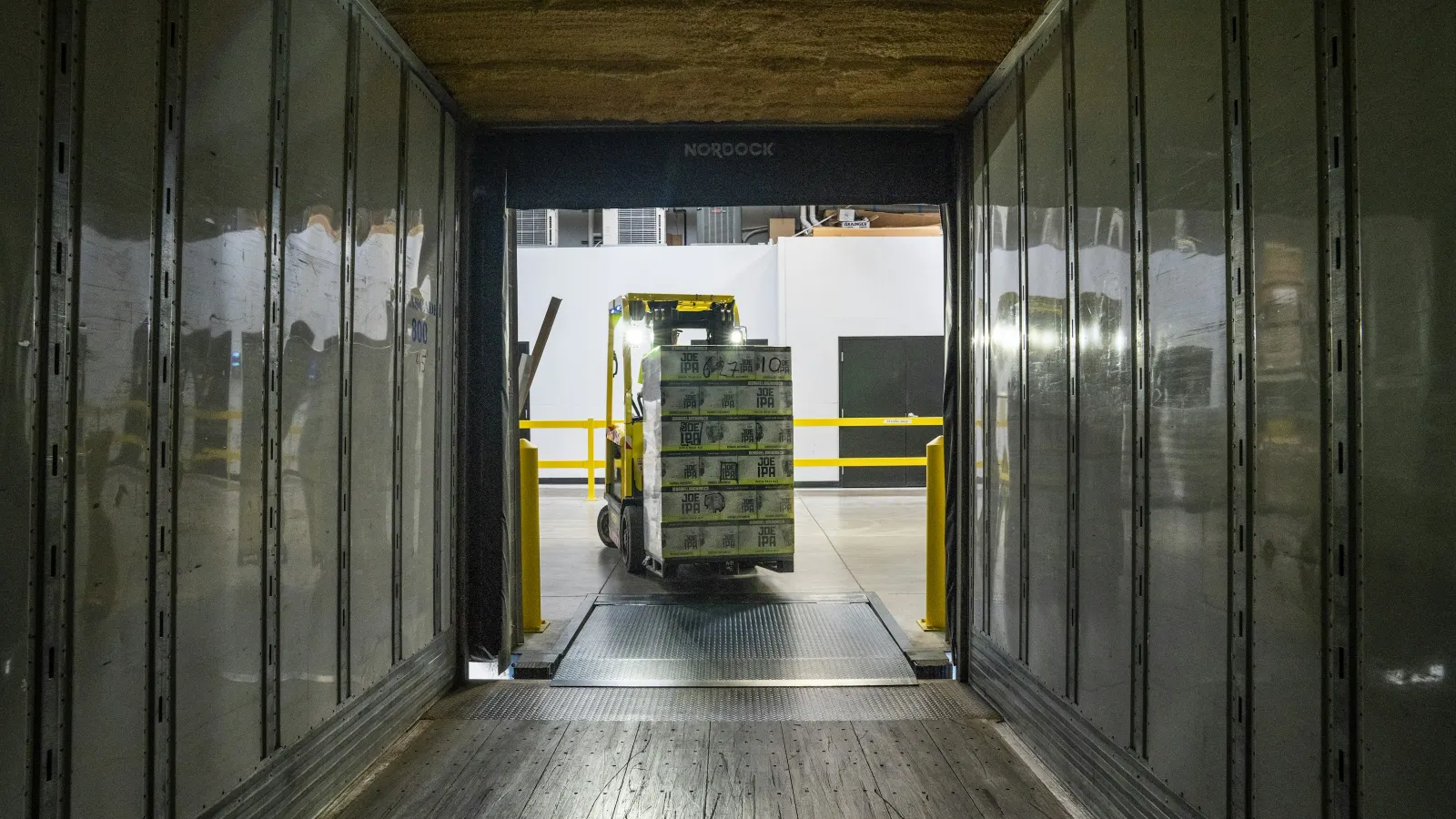 a truck in a hallway