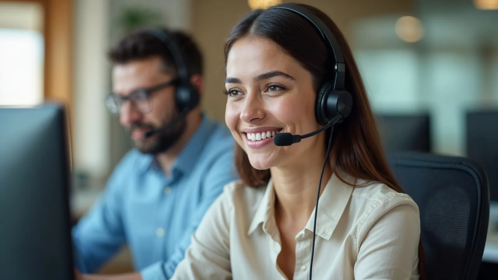 a woman wearing headphones