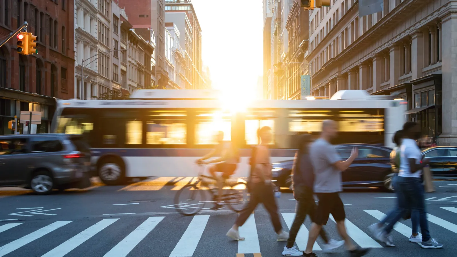 people crossing the street