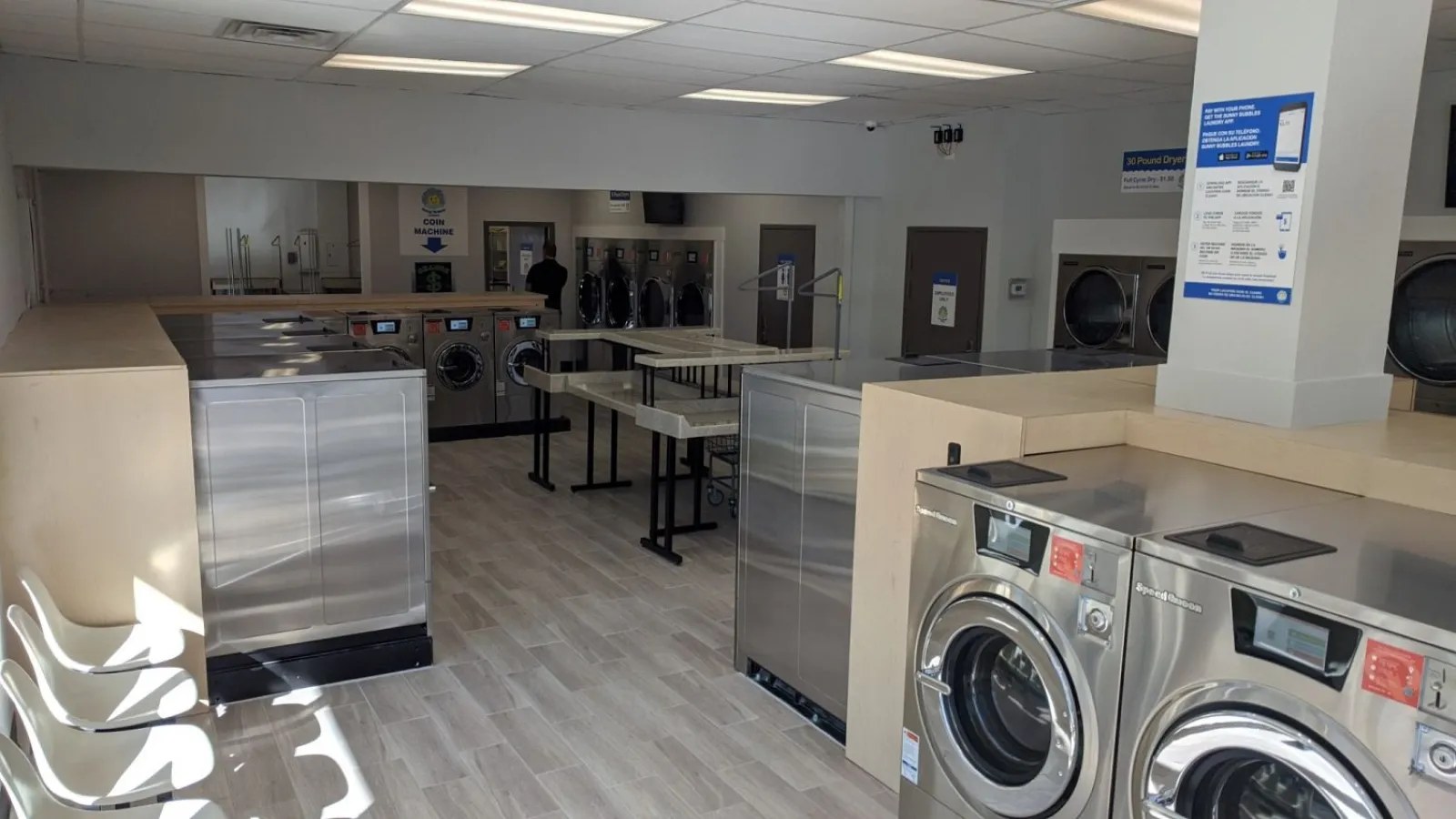 a washer in a kitchen