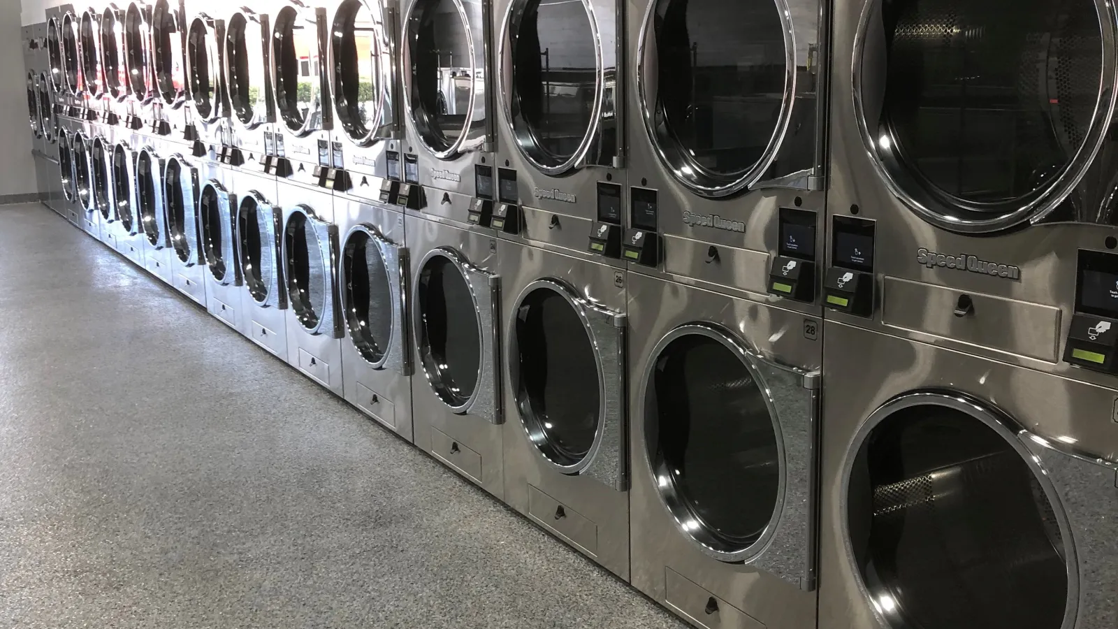 a row of washing machines